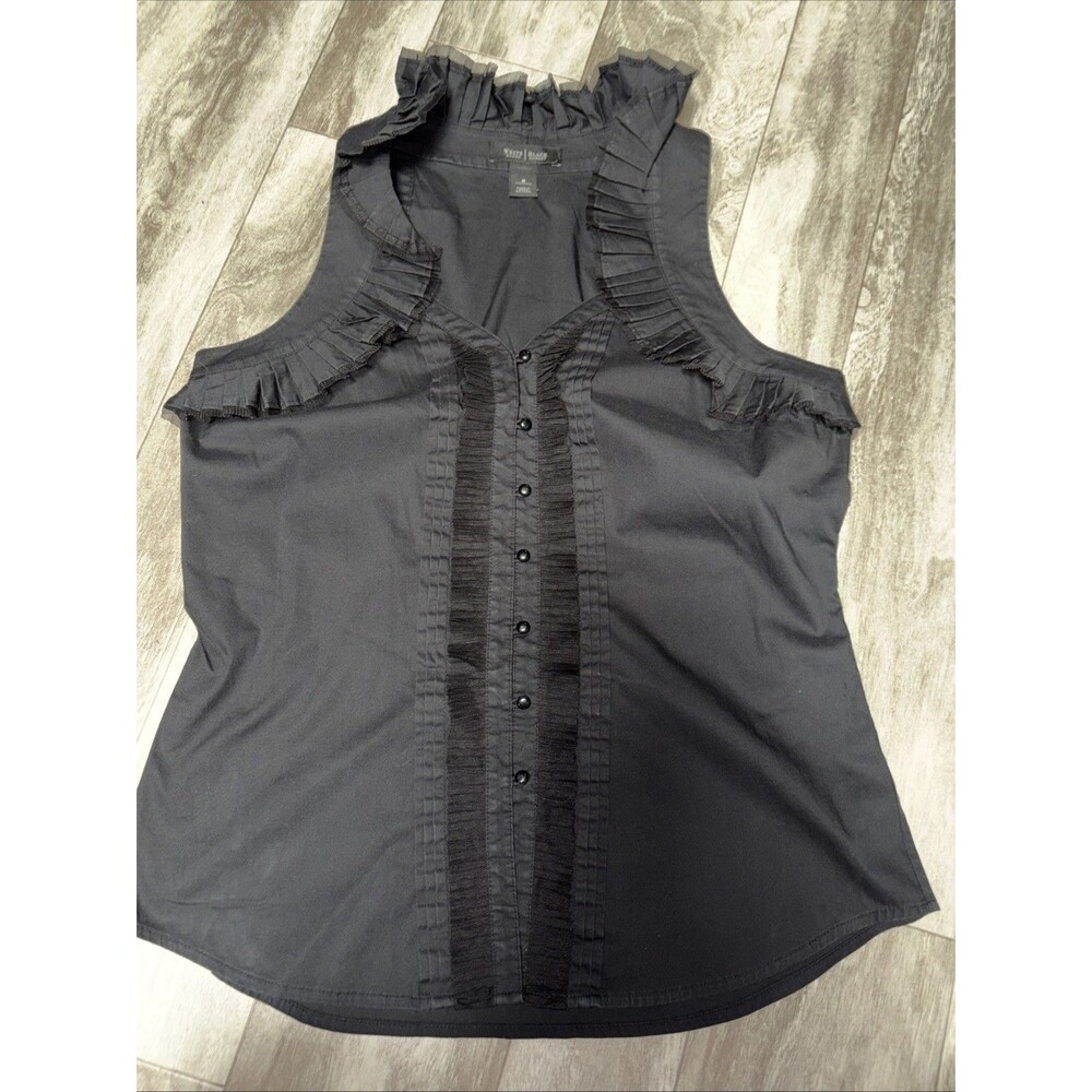 White House Black Market Button Up Sleeveless Blouse